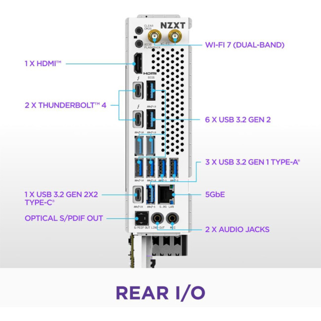 NZXT N9-Z89XT-W1 DDR5 ATX Intel LGA 1851 Gaming Motherboard -White