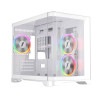 1st Player UV6 Tempered Glass Micro ATX Gaming Case - White with 3 RGB Fans