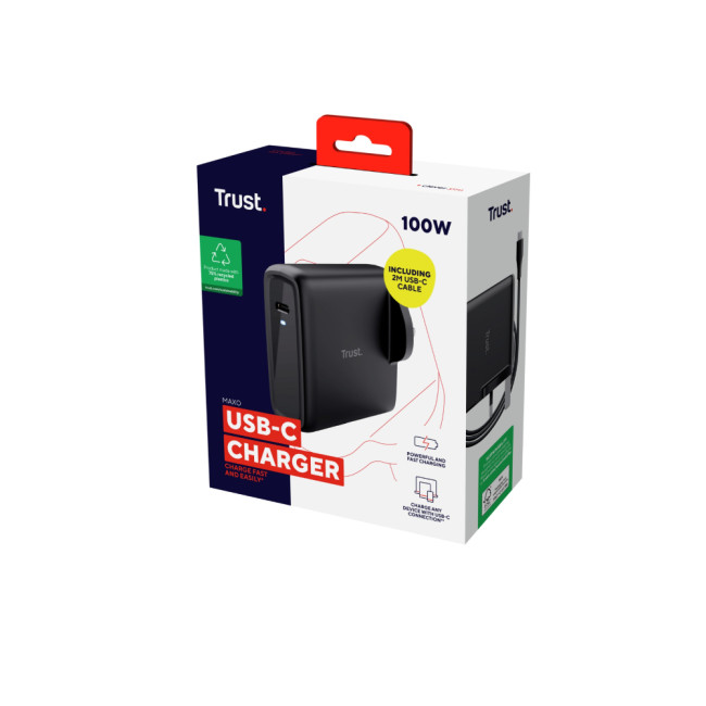 Trust Maxo Universal Indoor 100W USB-C Mobile Charger - Black