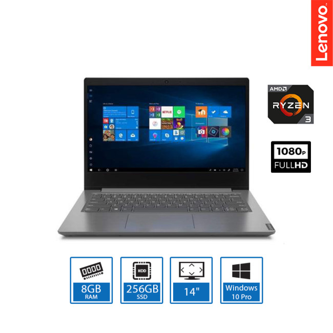 Lenovo V14 Laptop AMD Ryzen 3 3250U 8GB RAM 256GB SSD 14" FHD Windows 10 Pro - 82C6006DUK