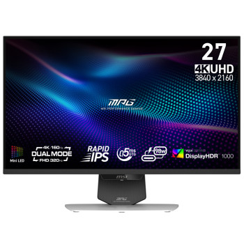 MSI MPG 274URDFW E16M 27" 160Hz 4K UHD / 320Hz FHD 0.5ms IPS Height Adjustable Gaming Monitor