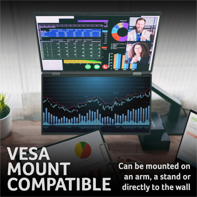 Acer PD193QE Dual 18.5" Full HD Portable IPS monitor USB-C & HDMI 315 degree foldable