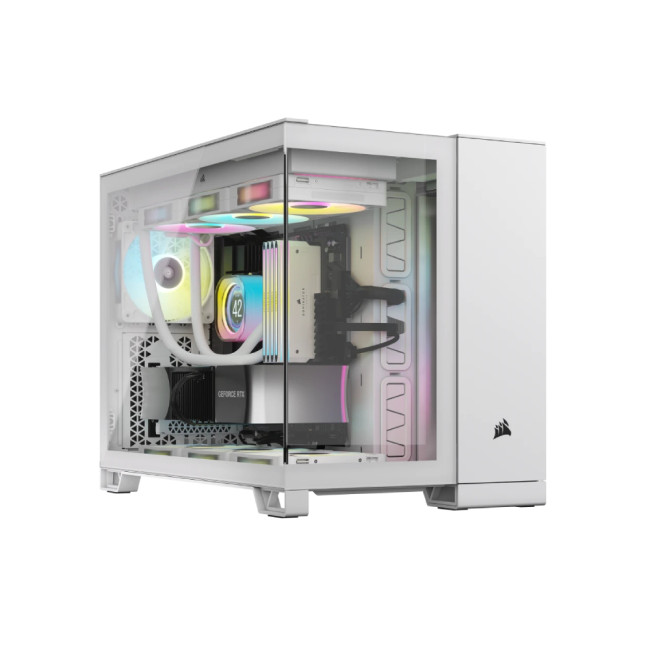 Corsair 2500X RGB Tempered Glass Mid Tower Gaming PC Case - White
