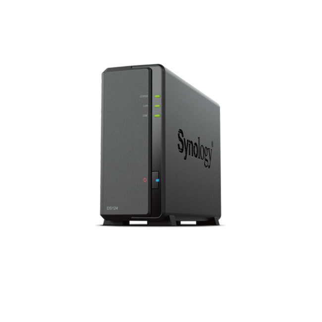 Synology DS124 1-Bay NAS Enclosure (1GB RAM) - 4TB HDD Included Bundle