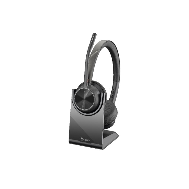 Poly Voyager 4320 UC Stereo Wireless USB Headset Black with BT700 USB-A Adapter + Charging Stand - 77Y99AA