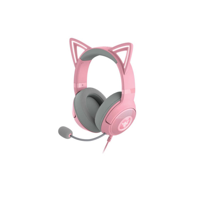 Razer Kraken Kitty V2 Quartz Wired RGB Gaming Headset with Kitty Ears - Pink