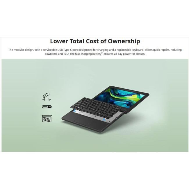 Acer TravelMate B3 TMB311-34 Intel N150 4GB RAM 128GB eMMC 11.6" HD Windows 11 Pro Education Business Laptop