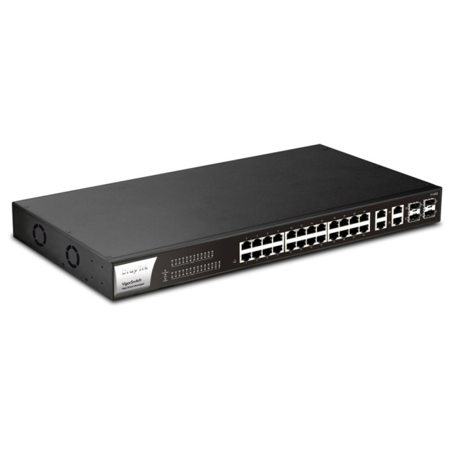 Draytek VSP1282-K 56 Gbit/s Rack Mountable Managed 24 x Gigabit Ethernet RJ45+4 x SFP Ports Network Switch