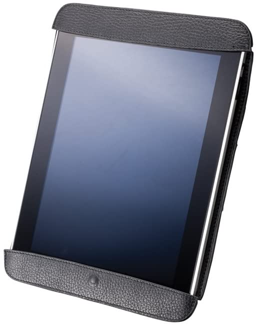 Trexta 15455 Cap for iPad Hand Strap Debossed Home Button Genuine Leather, Black