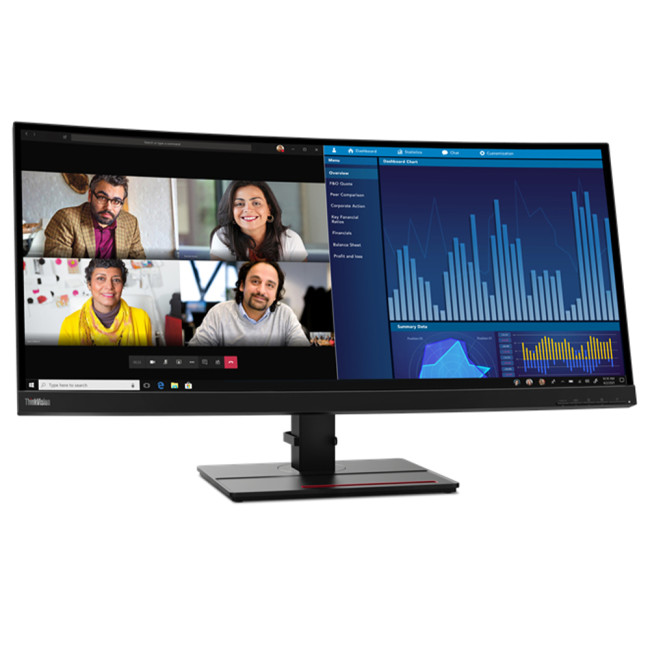 Refurbished Lenovo ThinkVision P34w-20 34.1 inch 3440 x 1440 Wide Quad HD IPS LED Curved Monitor