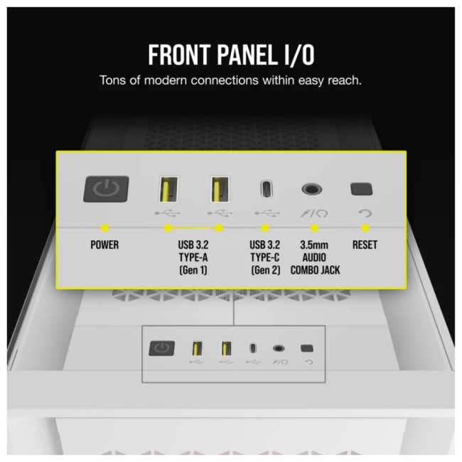 Corsair 5000D RGB Airflow Mid Tower TG ATX Gaming Case - White