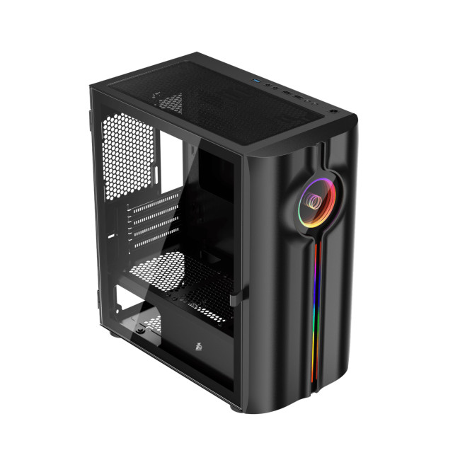 1st Player IS3-BK ARGB Tempered Glass Mid Tower Gaming Case - Black