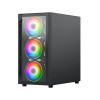 Vida Lucid Micro-ATX Tower Tempered Glass Gaming PC Case - Black