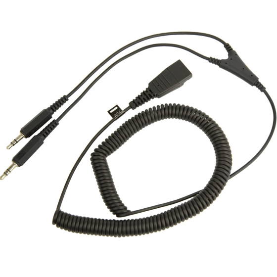 Jabra Cord QD PC Cord to dual 3.5 mm Jack coiled cord Headset cable 2 m Length