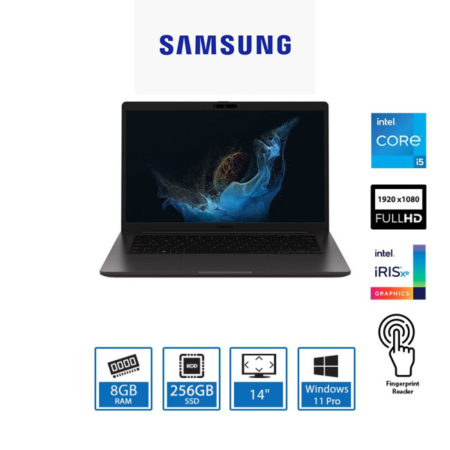 Samsung Galaxy Book2 Business Intel Core i5-1240P 8GB RAM 256GB SSD 14 inch Full HD Windows 11 Pro Laptop + Backpack