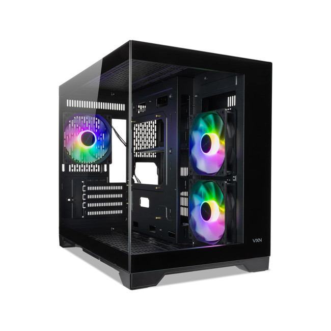 Tecware VXN Evo Micro-ATX Dual-Chamber Gaming PC Case - Black
