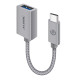 ALOGIC 15cm USB 3.1 USB-C (Male) to USB-A (Female) Adapter Space Grey Aluminium