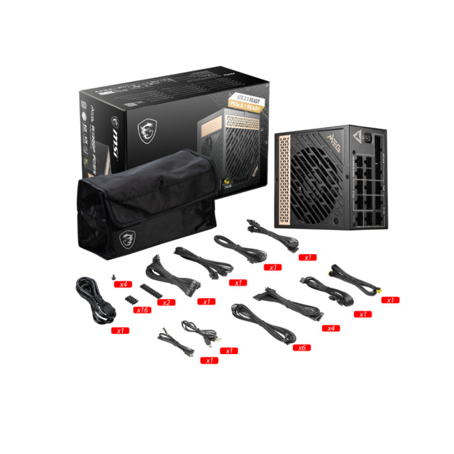 MSI MEG Ai1300P 1300W ATX 3.0 Full Modular 80+ PCIe 5.0 Platinum Power Supply