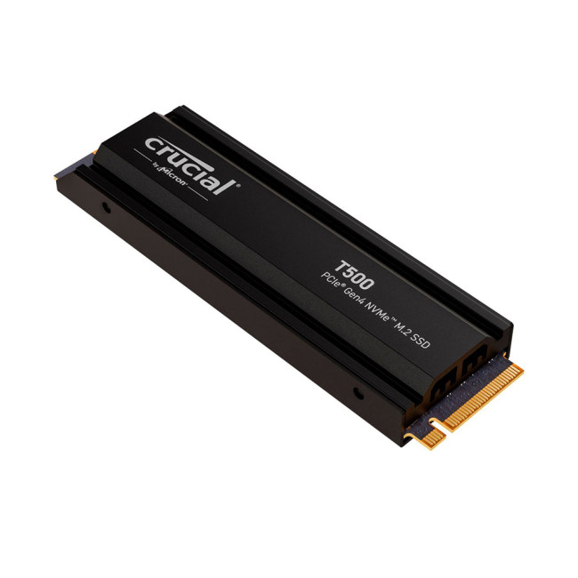 Crucial T500 Heatsink 1TB M.2 PCIe 4.0 Micron 3D TLC NAND Solid state drive - NVMe - Black