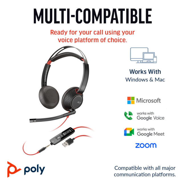 Poly Blackwire 5220 Stereo USB-C Headset