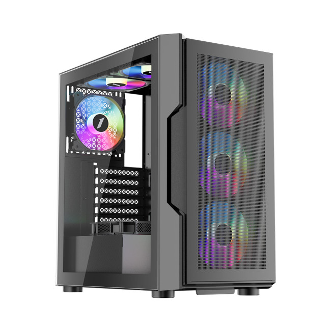 1st Player Trilobite T7-P-BK Tempered Glass Mid Tower Gaming Case - Black