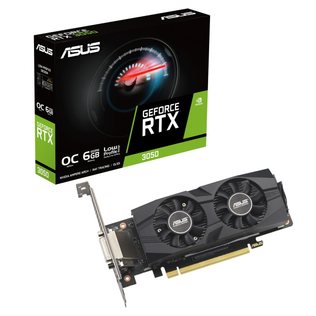 ASUS GeForce RTX 3050 LP BRK OC Edition 6GB GDDR6 Graphics Card PCI Express 4.0 - 90YV0KQ0-M0NA00