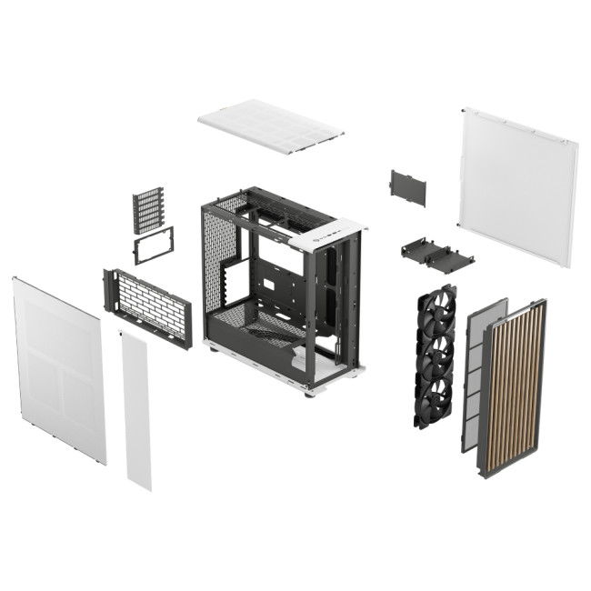 Fractal Design North XL Mesh Side Panel EATX Full Tower PC Case - Chalk White