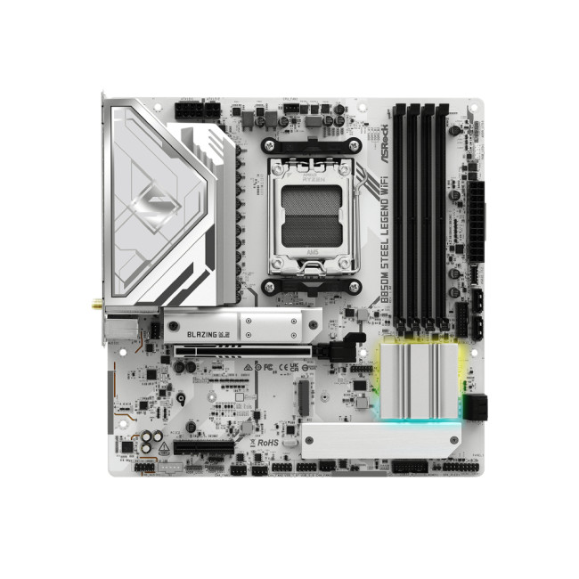 Asrock B850M Steel Legend WiFi Micro-ATX AMD Socket AM5 Motherboard - White