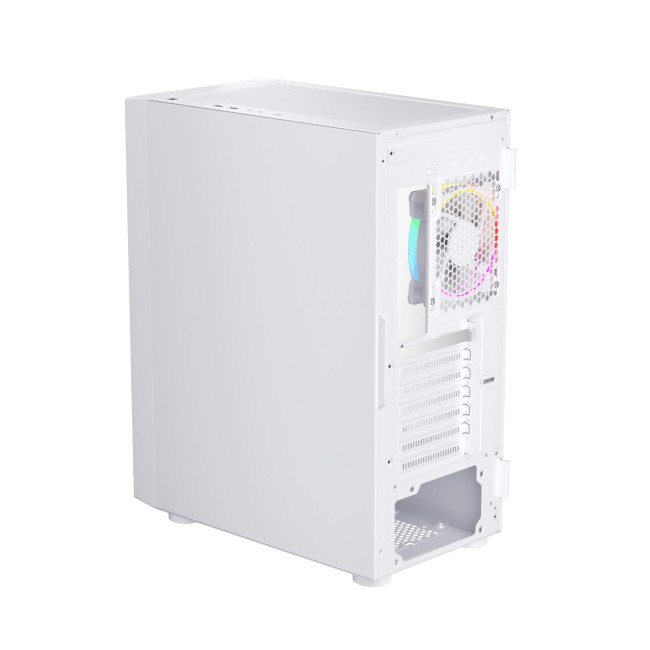 1st Player Go6-WH-4FS1 Tempered Glass Mid Tower Gaming Case - White with RGB Fans