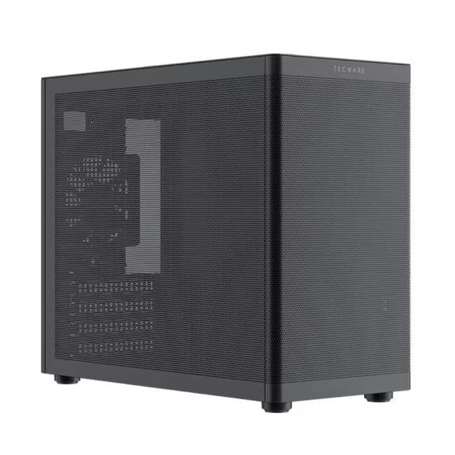 Tecware Fusion 3 High Airflow SFF Micro-ATX Mesh Gaming PC Case - Black