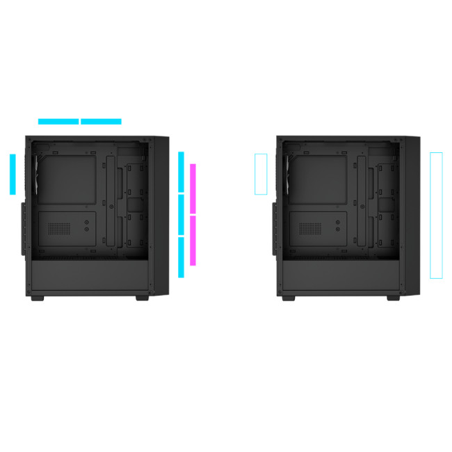 Gamdias AURA GC2 ELITE Tempered Glass Mid Tower Gaming PC Case - Black