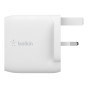 Belkin WCB002MYWH Mobile Device Charger Dual USB-A Wall Charger 24 Watt - White