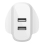 Belkin WCB002MYWH Mobile Device Charger Dual USB-A Wall Charger 24 Watt - White