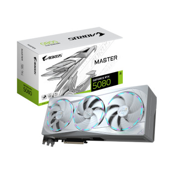 GIGABYTE GeForce RTX 5080 AORUS MASTER ICE 16GB Graphics Card - White