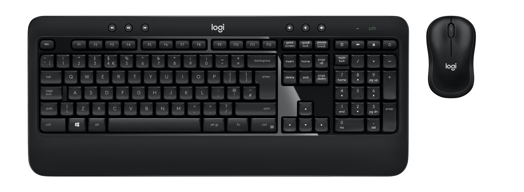 Logitech Wireless QWERTY UK English Layout Keyboard & Mouse Combo - Black