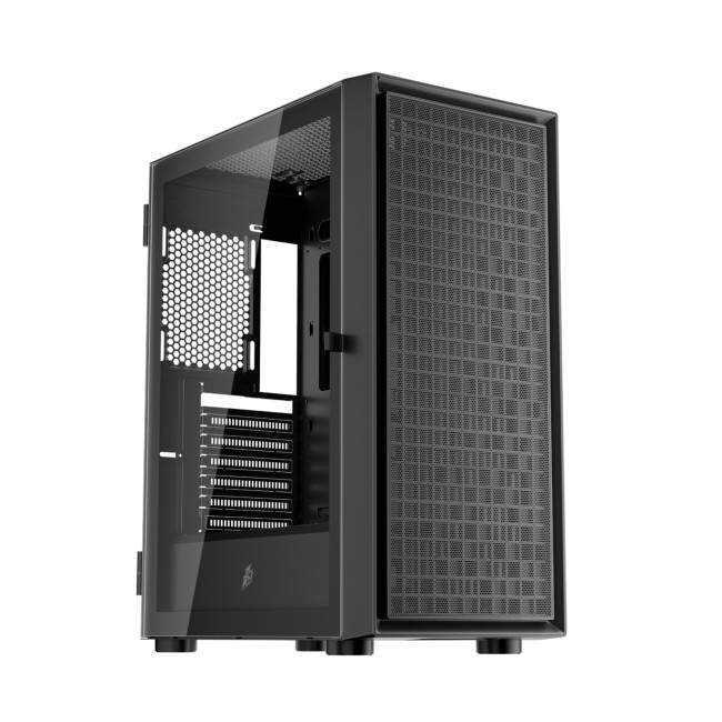 1st Player Go6-WH-4FS1 Tempered Glass Mid Tower Gaming Case - Black