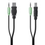 Belkin F1D9022B10T KVM cable Black 3.04 m, USB, USB, Black, USB-A + 3.5mm