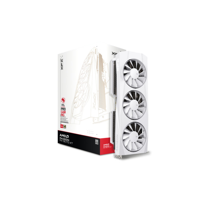 XFX AMD Radeon RX 9070XT Quicksilver Magnetic Air 16GB Graphics Card - White