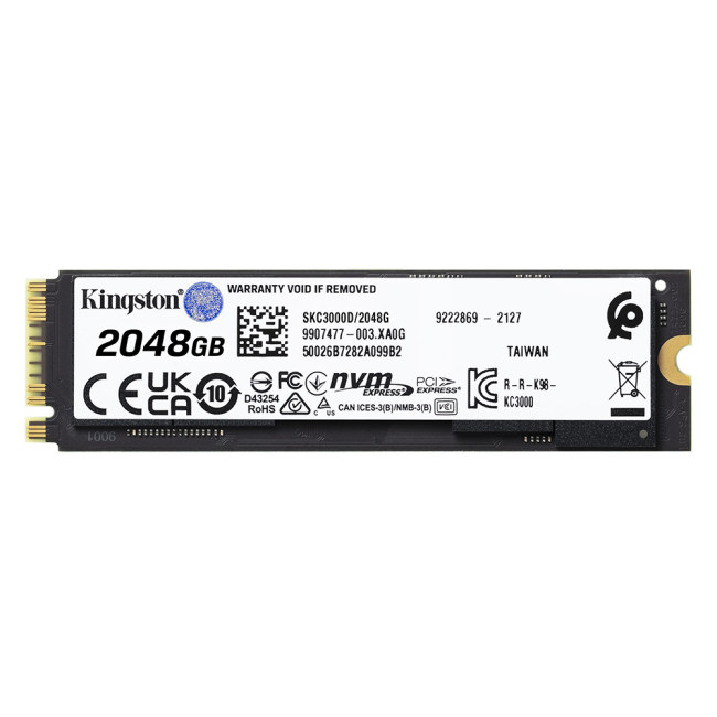 Kingston SKC3000D/2048G 2TB M.2 2280 NVMe PCIe 4.0 SSD - Black