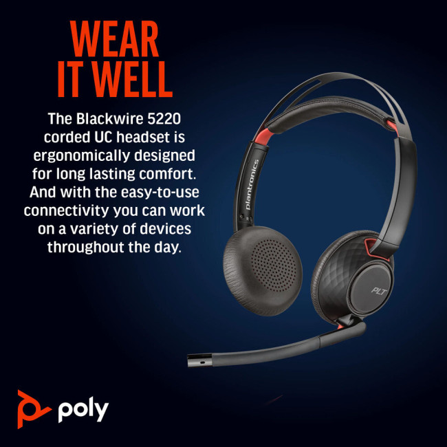 Poly Blackwire 5220 Stereo USB-C Headset