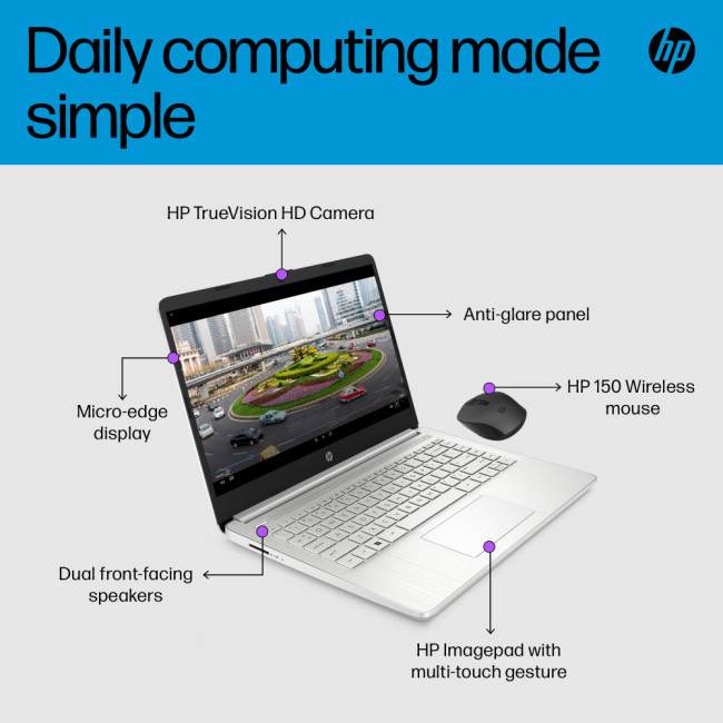 Refurbished HP 14s-dq5013na Intel Core i3 12th Gen 4GB RAM 128GB SSD 14" Windows 11 S Laptop