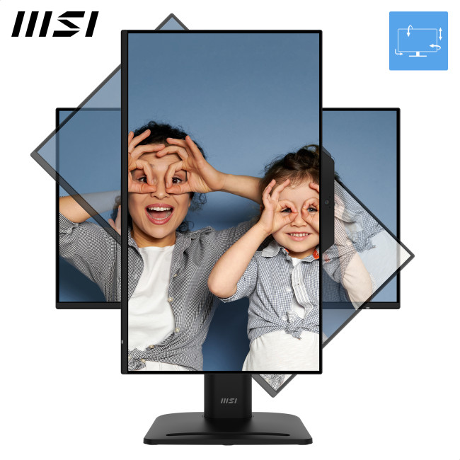 MSI PRO MP242PMG 24" IPS Full HD 120Hz Webcam Height Adjustable Monitor with Speakers