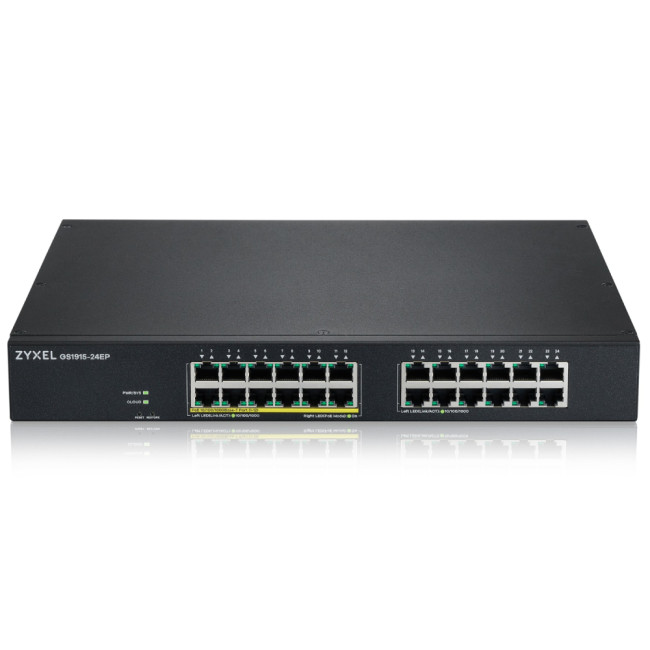 Zyxel GS1915-24EP L2 Gigabit Ethernet (10/100/1000) Power over Ethernet (PoE) 1U Managed Switch - Black