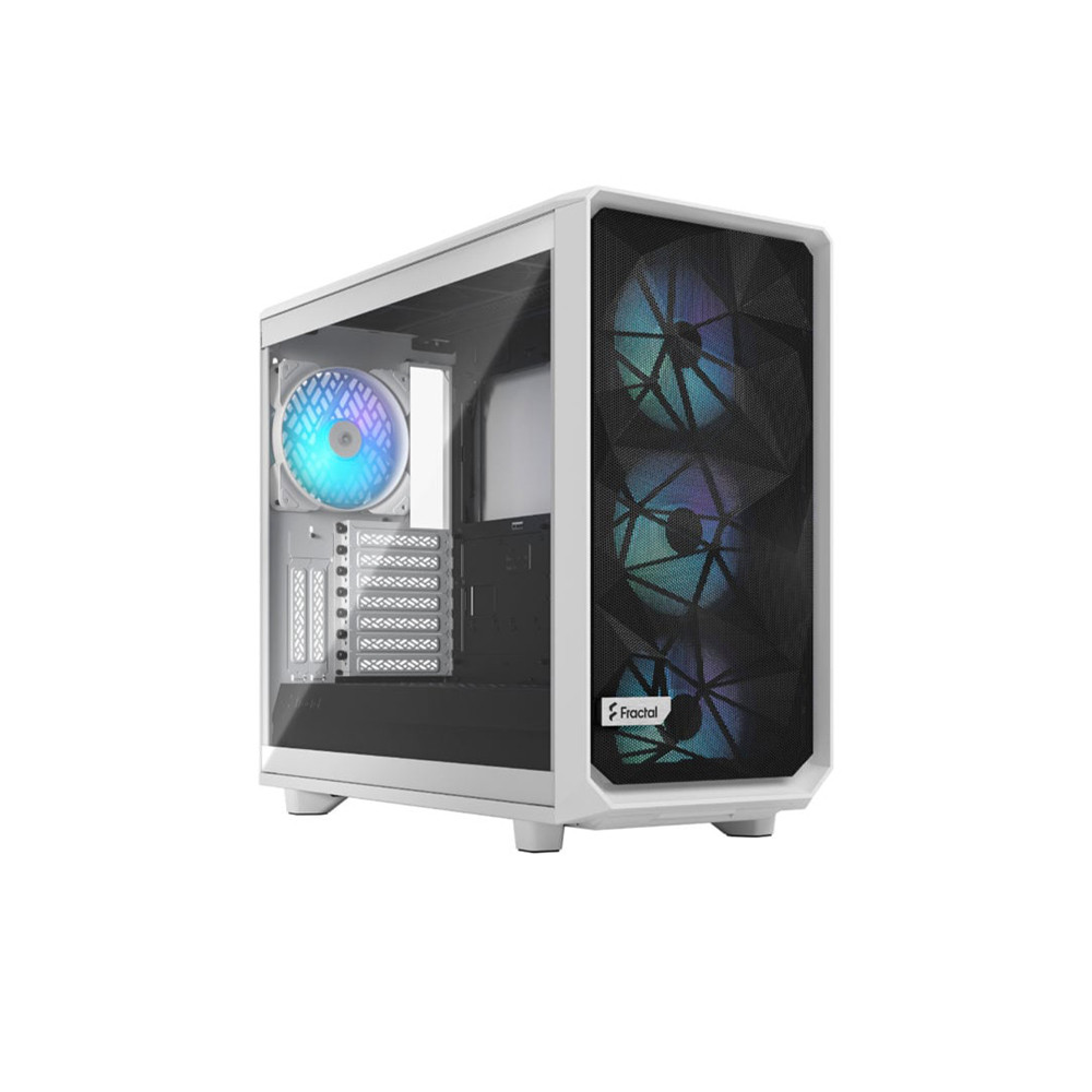 Fractal Design Meshify 2 E-ATX Mid-Tower Tempered Glass PC Case - White TG Clear Tint