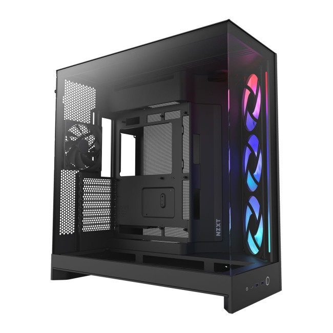 NZXT H9 Flow RGB (2025) Tempered Glass Dual Chamber Mid Tower PC Case - Black