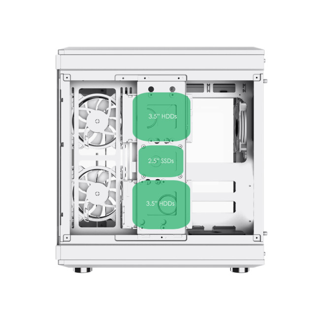 GameMax Hype ATX RGB Tempered Glass Mid Tower Gaming PC Case - White