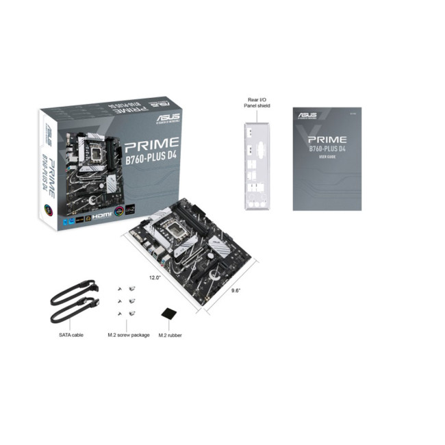 ASUS Prime B760-PLUS D4 Intel B760 LGA 1700 ATX motherboard PCIe 5.0 HDMI VGA DisplayPort - 90MB1CW0-M1EAY0