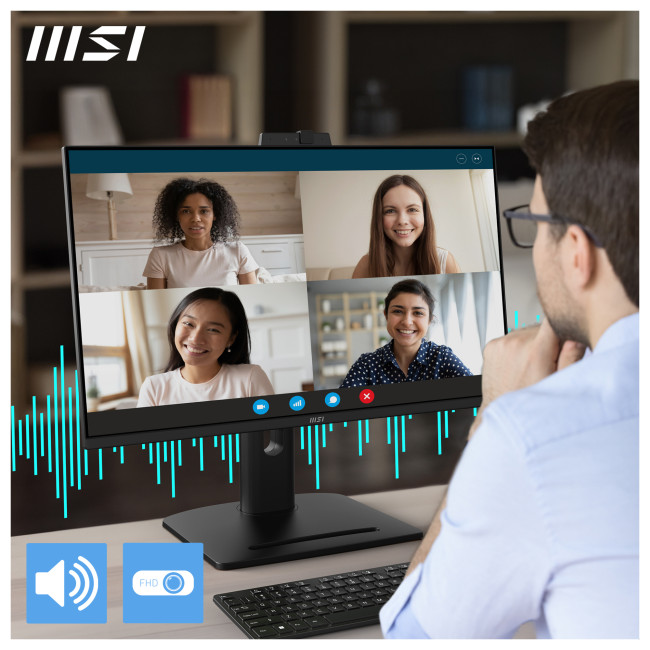 MSI PRO MP275QPDG 27" IPS QHD 100Hz USB-C Height Adjustable Monitor with Speakers