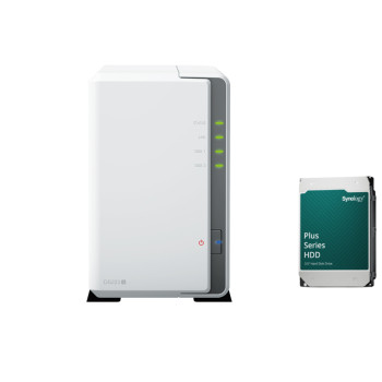 Synology DS223j 2-Bay NAS Enclosure (1GB RAM) - 4TB HDD Included Bundle