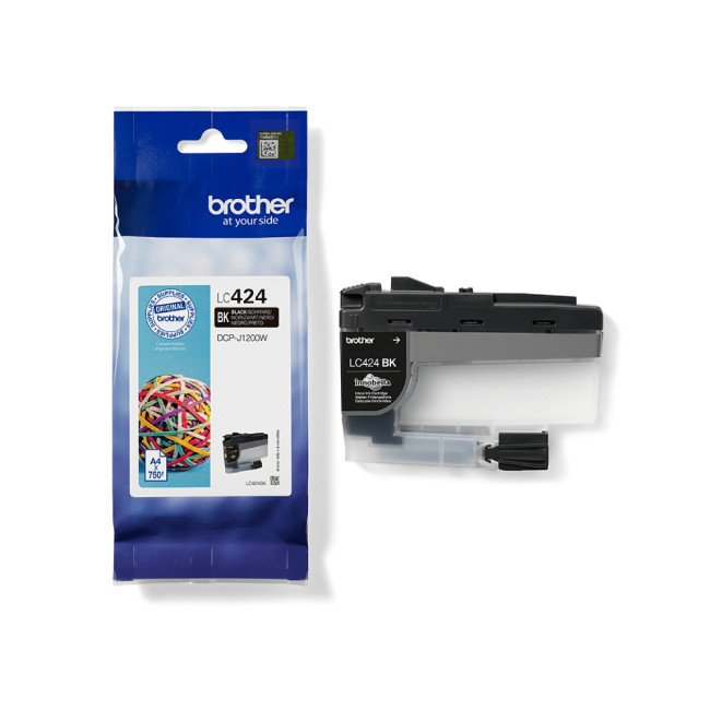 Brother LC424BK Black 750 Pages Yield Ink Cartridge